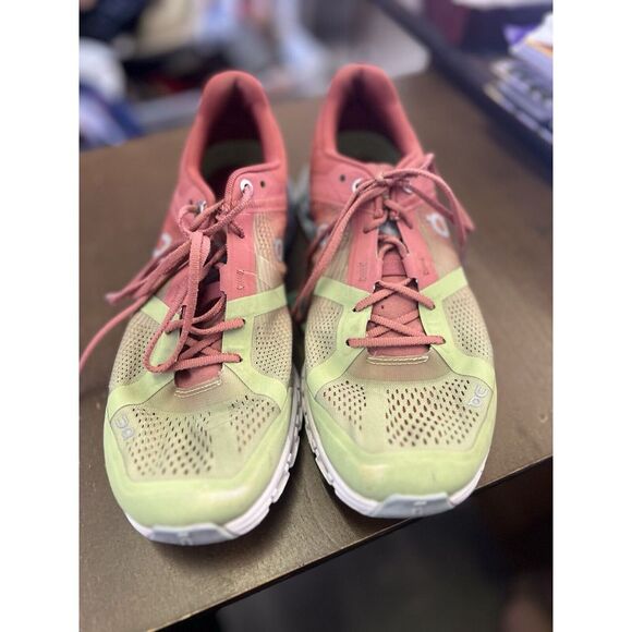 On Cloud Cloudflow Guava Green Dust Rose Running Gym Shoes Women's‎ Size 7 - Picture 1 of 7
